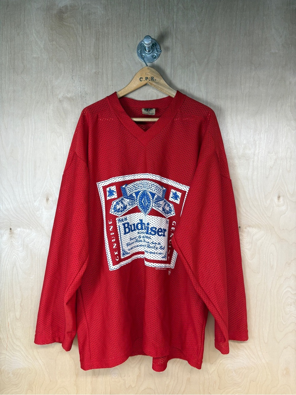 Vintage Budweiser Red White Blue Mesh Hockey Jersey